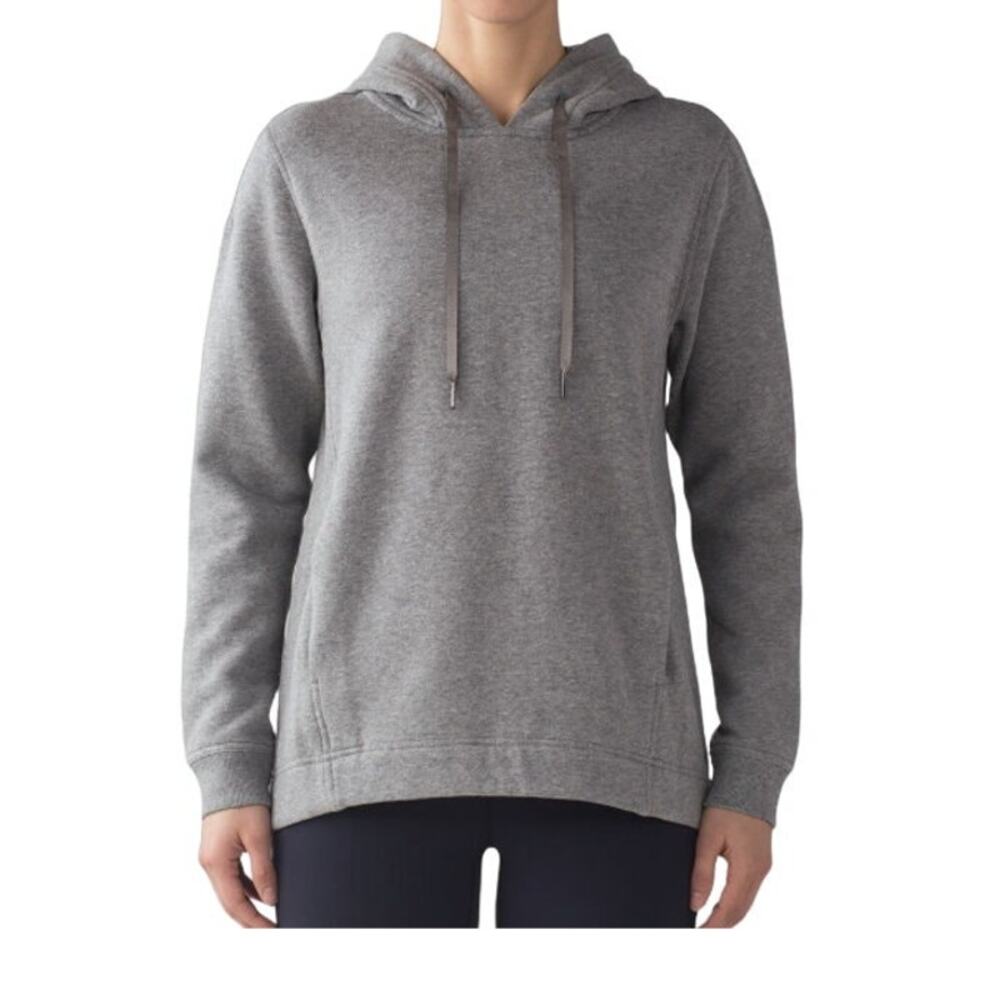 Lululemon Wind Down Pullover Hoodie Size 4 (XS) Heathered Grey Cotton Fleece